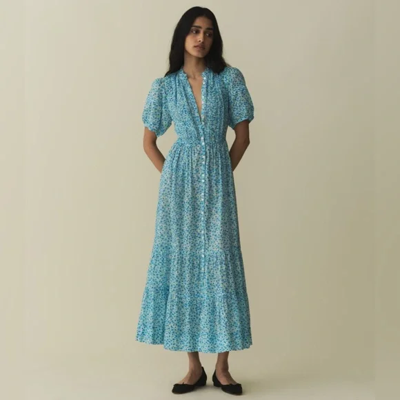 Dôen Haleigh dress in the Bleu Daisy Fields